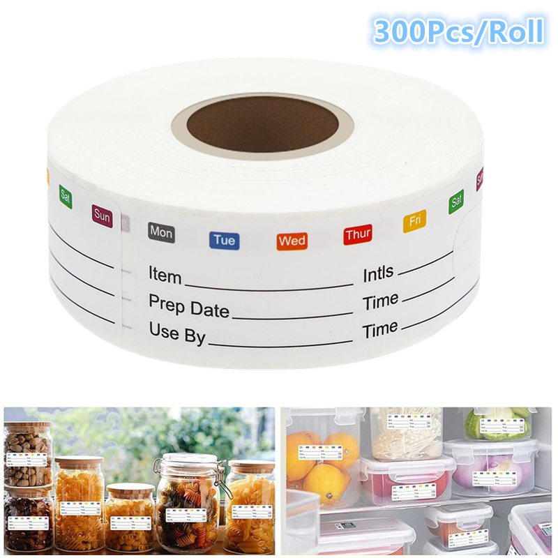 Food Snacks Label - 300Pcs/Roll 주방 날짜 식품 스티커 라벨