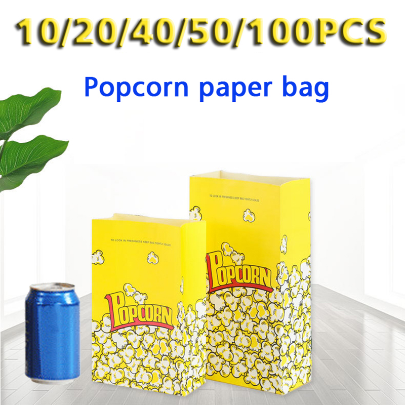 Food Snacks For Christmas - 10/20/30/50/100PCS 노란 종이 가방 휴일 파티