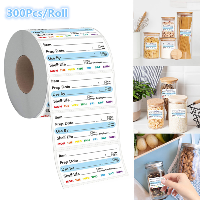 Food Snacks Label - 300Pcs/Roll 주방 날짜 식품 스티커 라벨