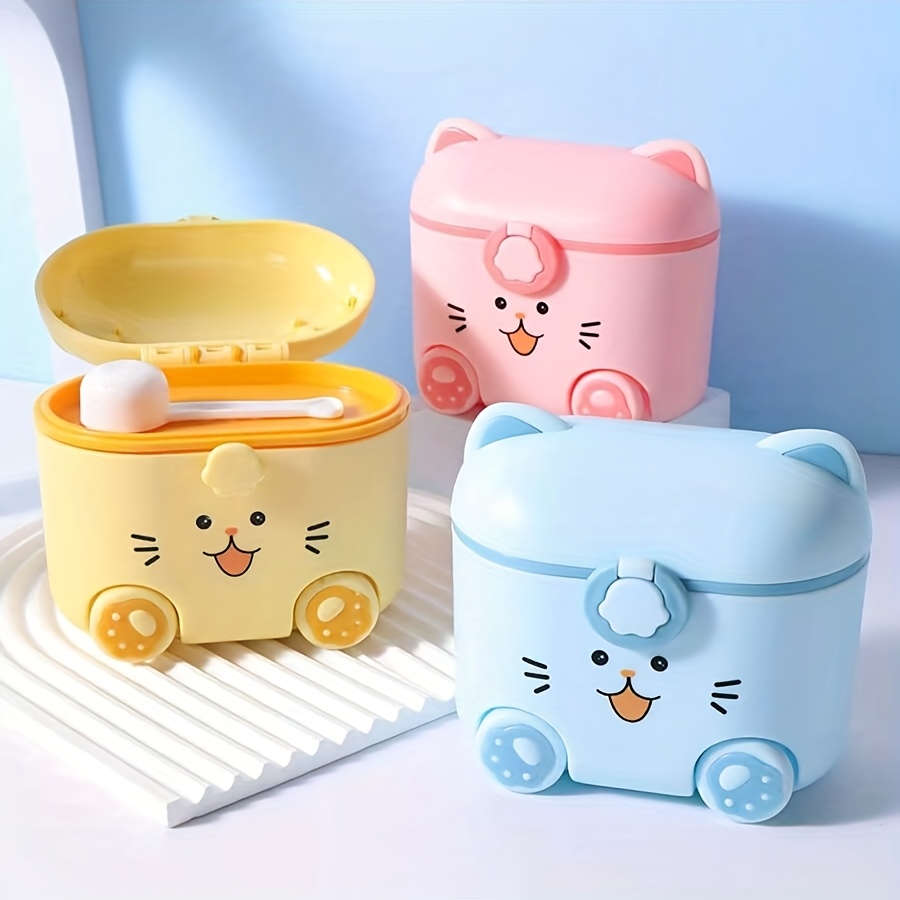 Food Snacks For 1 Year Old - 귀여운 고양이 모양 우유 분말 용기(스푼과