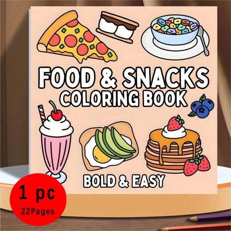 새로운 음식 & 간식 테마 색칠 공부 책, 성인용 그래 - Food Snacks Drawing 리뷰 및 가격