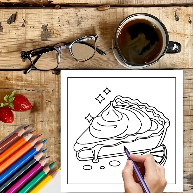 성인용 컬러링북, 생일 선물, 개학 용품, 성인용 귀여 - Food Snacks Drawing 리뷰 및 가격