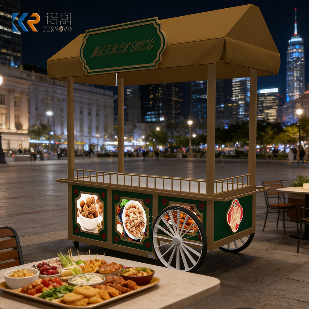 세련된 이동식 푸드 카트, 현대적인 도시 디저트 음료  - Food City Snacks 리뷰 및 가격