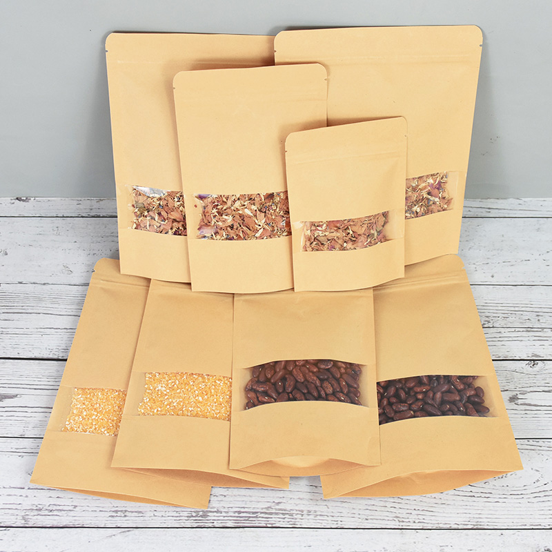 20/50pcs 크래프트 종이 지퍼 잠금 가방 창 음식 - Food Day Snacks 리뷰 및 가격